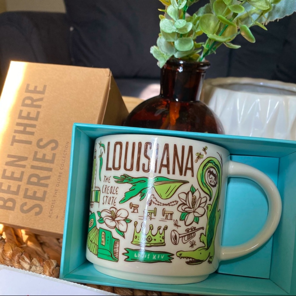 Starbucks Louisiana Mug - Green and White Design
